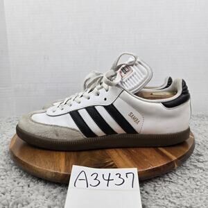 Adidas Samba Classic White Black Leather Casual Athletic Daily Sneaker Mens 10